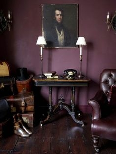 Vintage Trunk Storage Styling Ideas in Moody Dark Academia Study