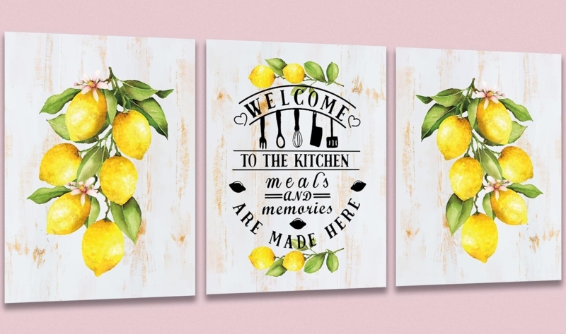 Lemon Print Kitchen Decor