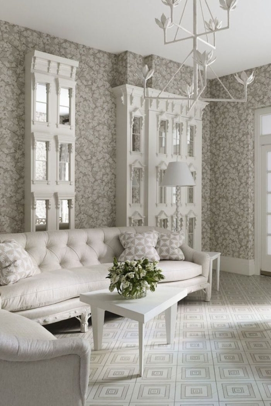 Wallpaper Architectural Wall Units Botanical Wallpaper Living Room Elegant