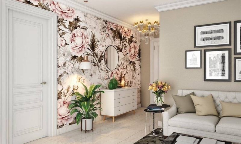 Floral Wallpaper Living Room Ideas