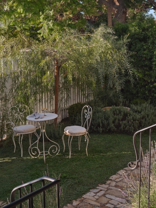 White Metal Bistro Set by Weeping Willow Tree