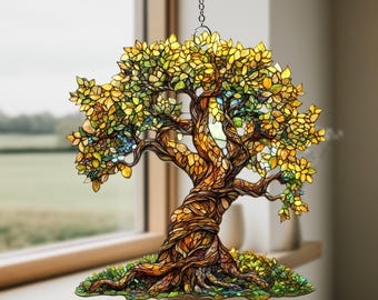 Window Hanging Twisted Tree Silhouette Backlit Translucency